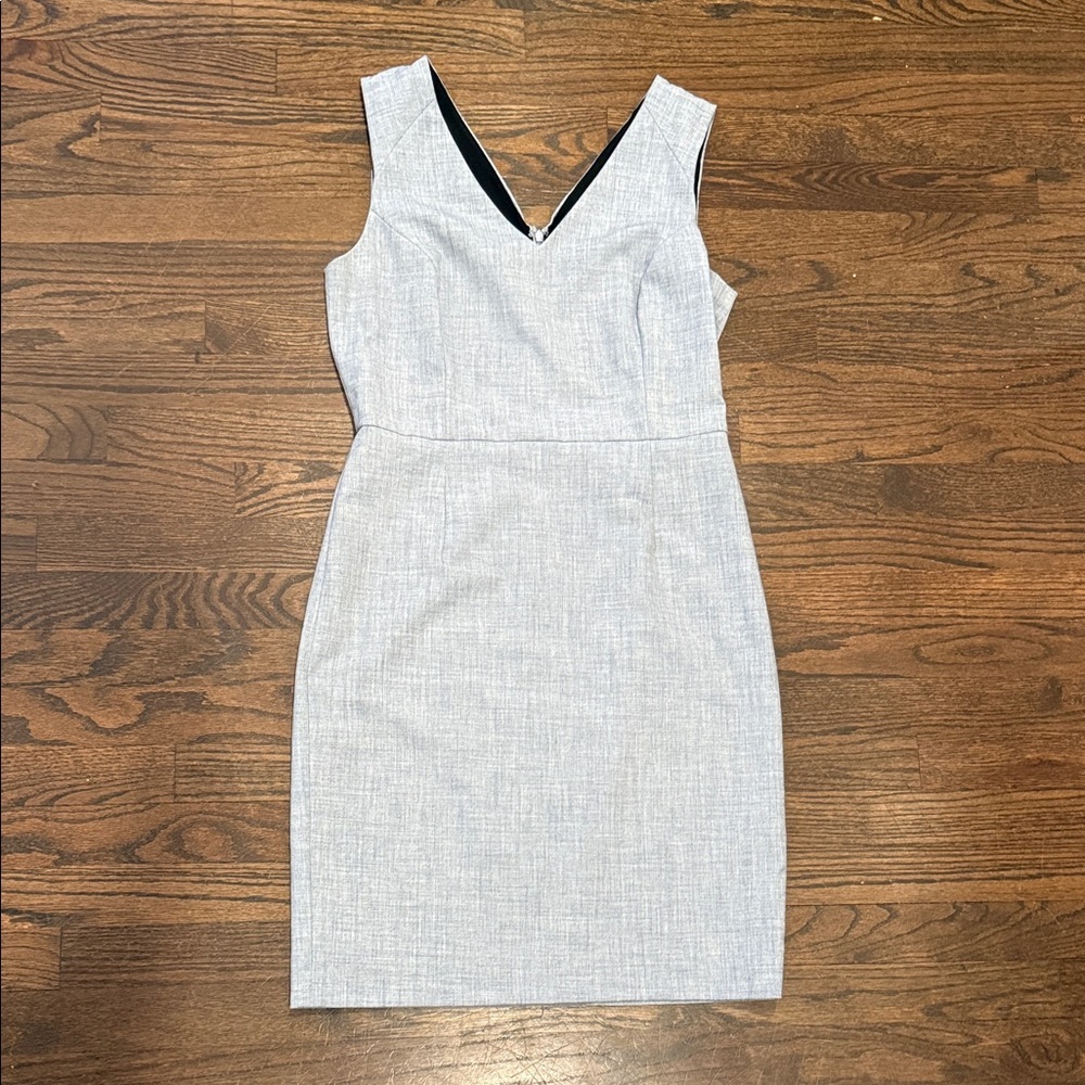 Banana Republic Light Blue Sheath Dress – Sleeveless V-Neck, Size 8